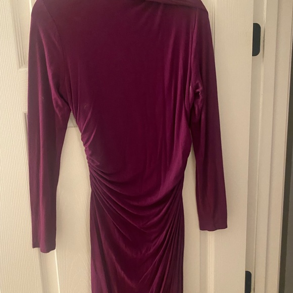 Venus Dress w/Faux Shrug Ruched Purple - Picture 5 of 6